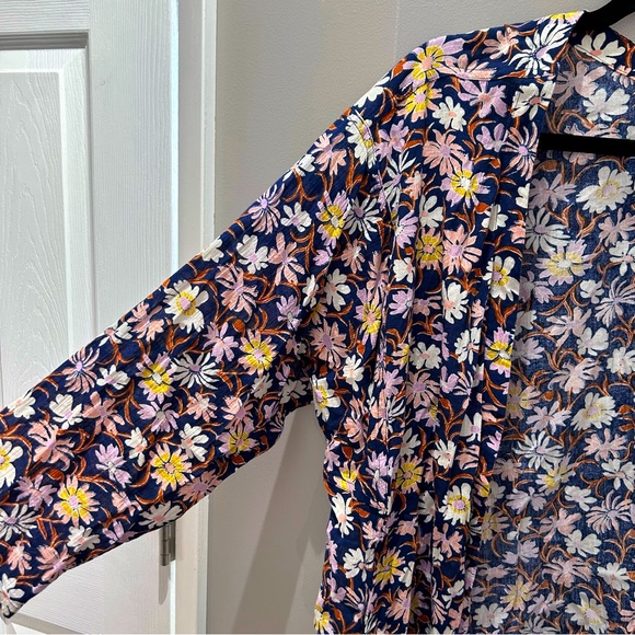 Madewell Floral Open Front Light Weight Kimono- Lg - Picture 2 of 8
